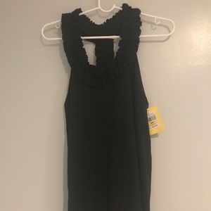 Black Jersey Ruffled Tunic/Dress/LBD